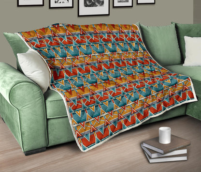 Kente Print African Design Themed Quilt Bedspread
