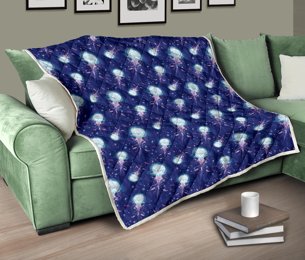 Jellyfish Cute Design Quilt Bedspread