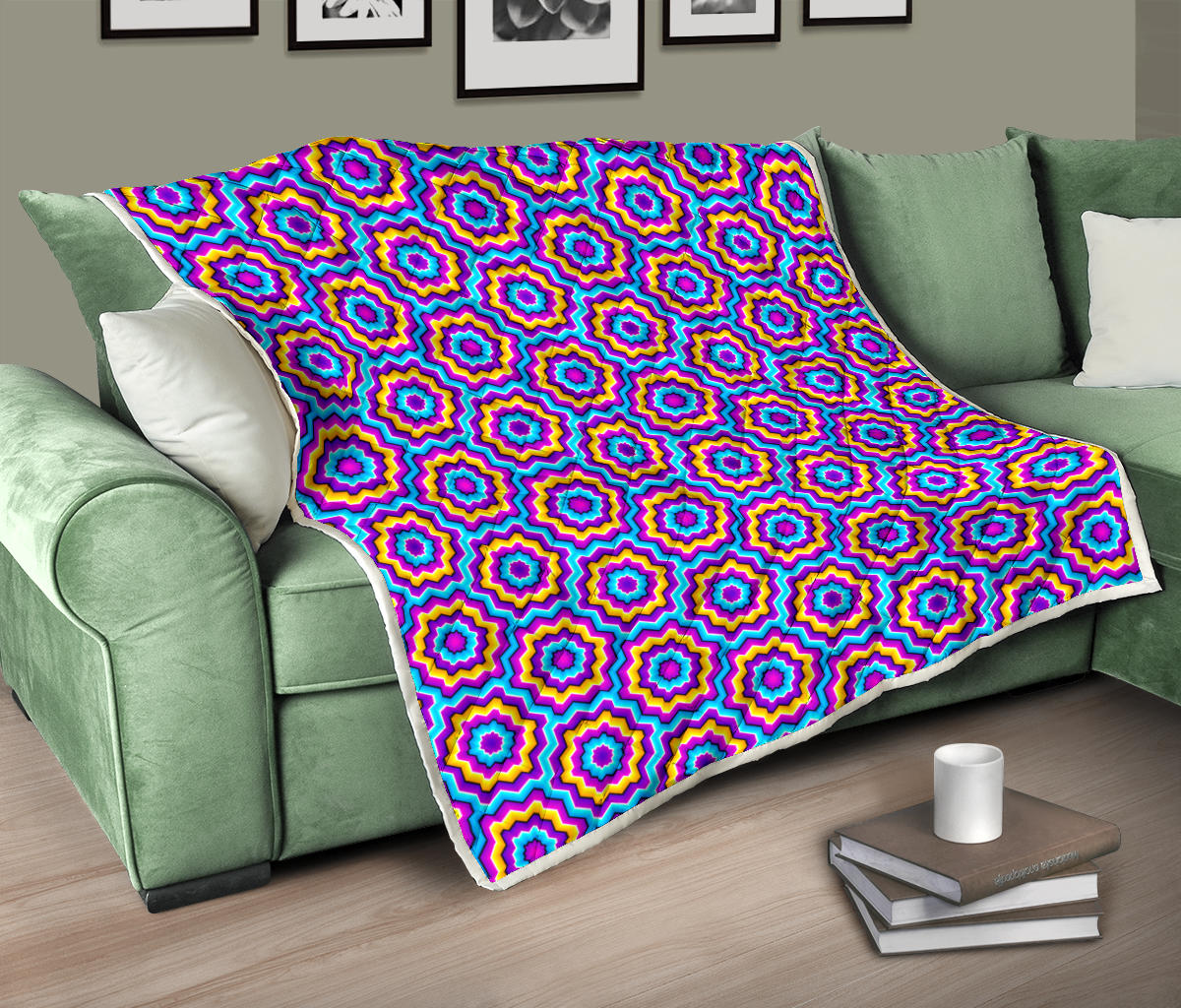 Optical illusion Techno Movement Quilt Bedspread
