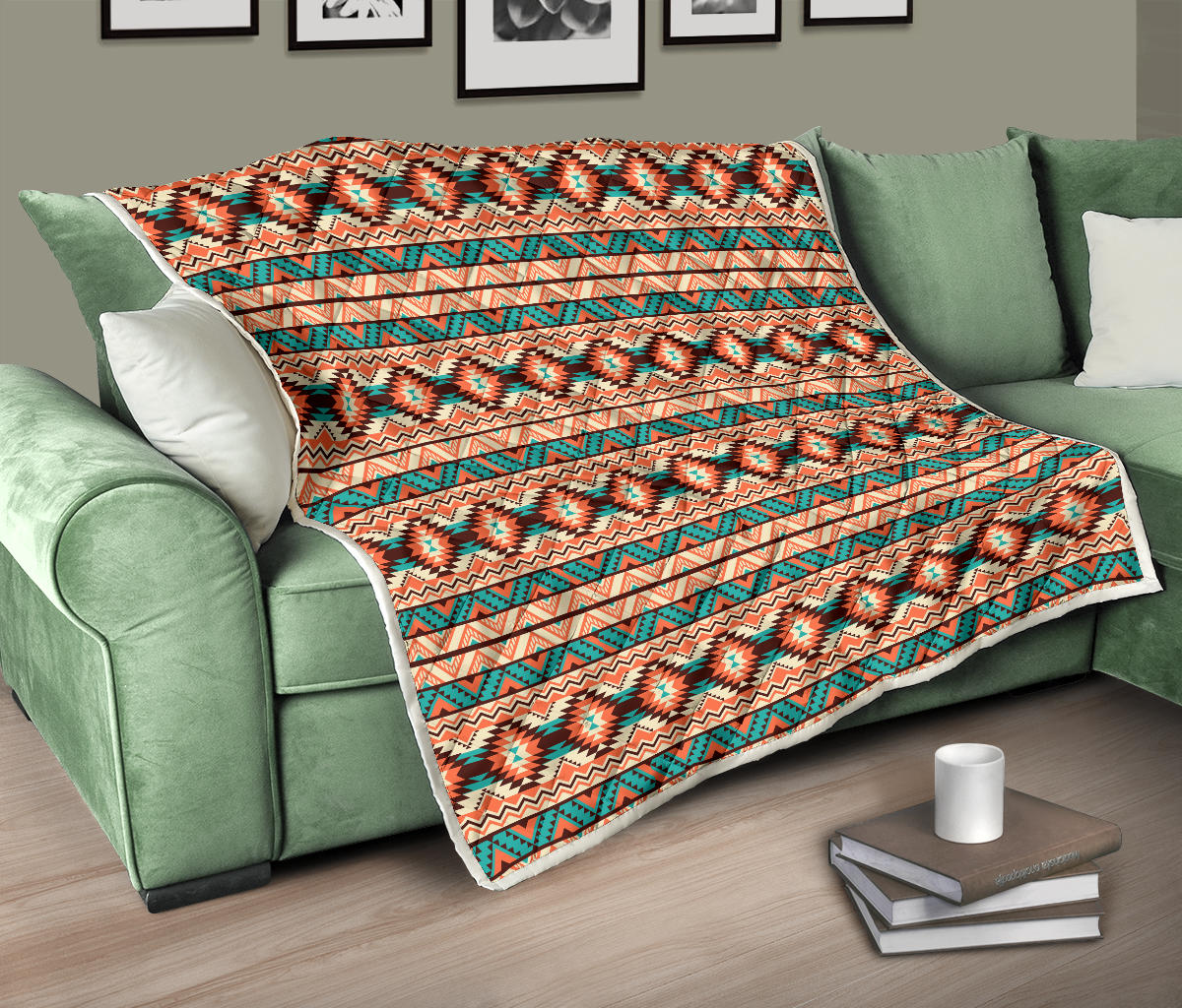Navajo Western Style Print Pattern Quilt Bedspread