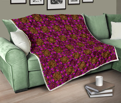 kaleidoscope Abstract Print Design Quilt Bedspread