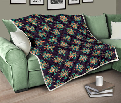 Navajo Geometric Style Print Pattern Quilt Bedspread