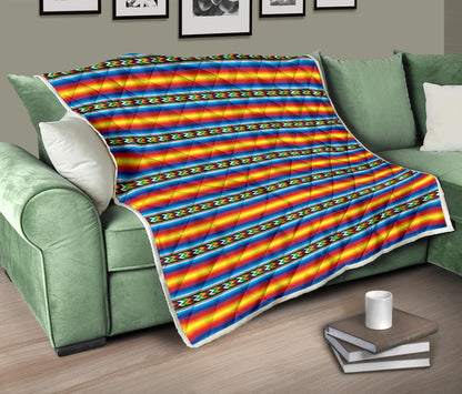 Mexican Blanket ZigZag Print Pattern Quilt Bedspread