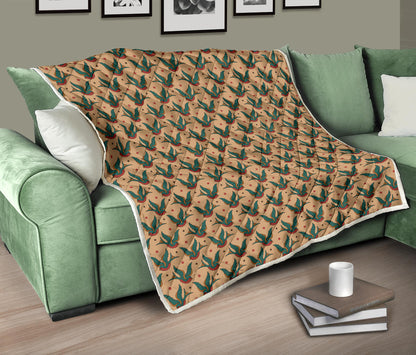 Old School Tattoo Swallow Design Quilt Bedspread