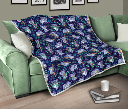 Koala Themed Design Print Quilt Bedspread