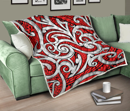 Maori Polynesian Themed Design Print Quilt Bedspread