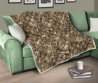 Nautical Tattoo Design Themed Print Quilt Bedspread