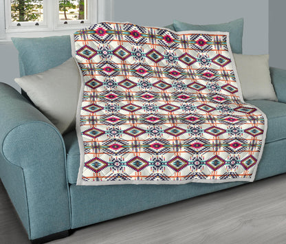 Indian Navajo Art Themed Design Print Quilt Bedspread
