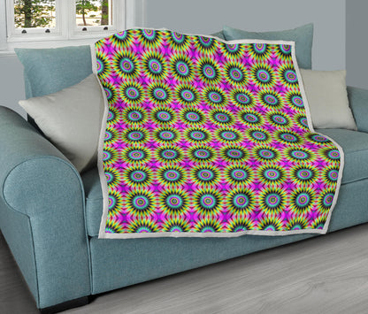 Optical illusion Flower Rainbow Style Quilt Bedspread