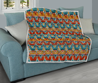 Kente Print African Design Themed Quilt Bedspread