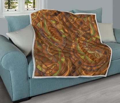 Maori Ornament Design Print Quilt Bedspread