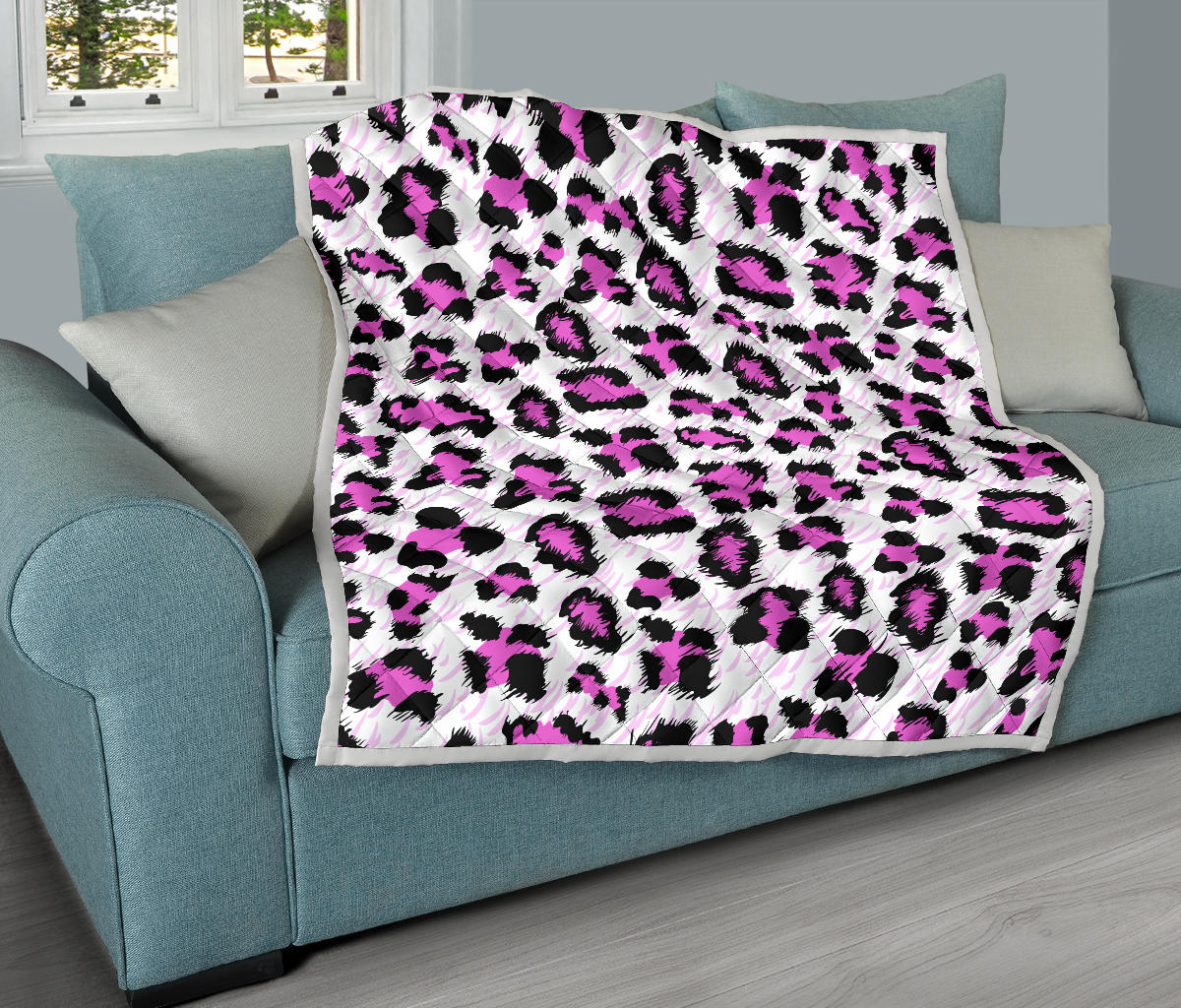 Leopard Pink Skin Print Quilt Bedspread