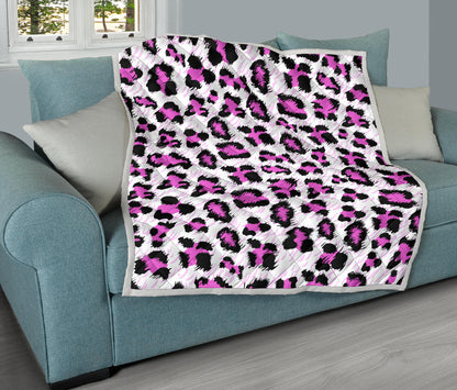 Leopard Pink Skin Print Quilt Bedspread