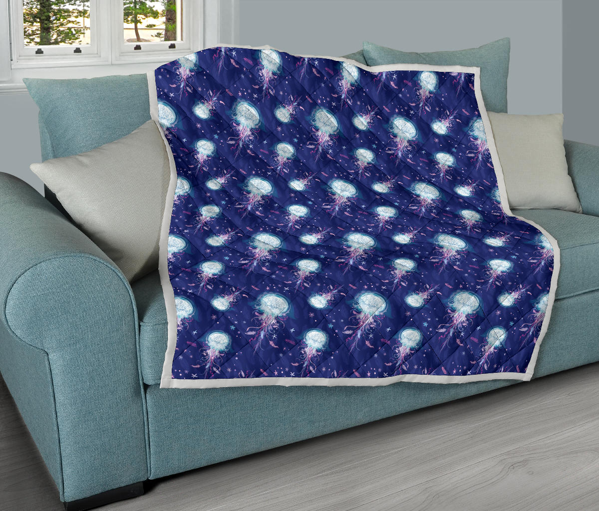 Jellyfish Cute Design Quilt Bedspread