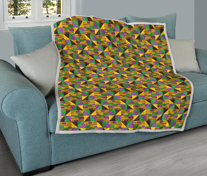 Kente Triangle Design African Print Quilt Bedspread