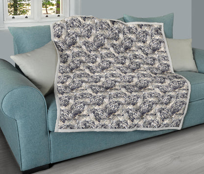Owl Realistic Themed Design Print Quilt Bedspread