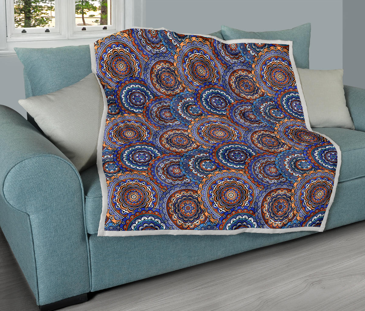 Mandala Boho Chic Design Print Quilt Bedspread