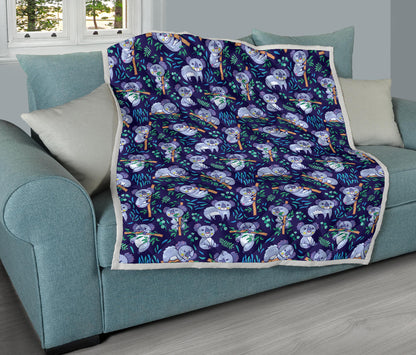 Koala Themed Design Print Quilt Bedspread