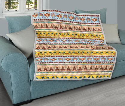 Native American Pattern Design Print Quilt Bedspread