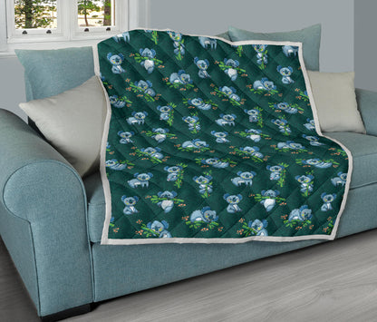 Koala Blue Design Print Quilt Bedspread