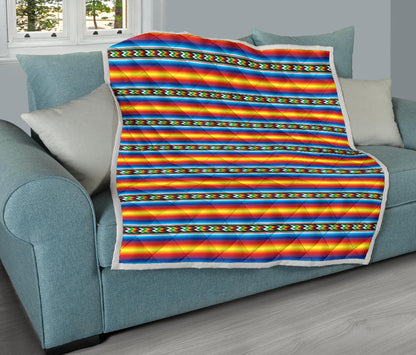Mexican Blanket ZigZag Print Pattern Quilt Bedspread