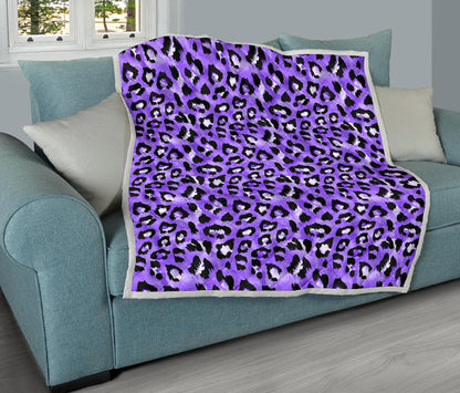 Leopard Purple Skin Print Quilt Bedspread