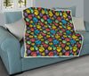 Paw Colorful Print Quilt Bedspread