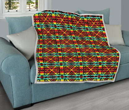 Kente Red Design African Print Quilt Bedspread
