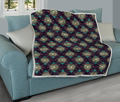 Navajo Geometric Style Print Pattern Quilt Bedspread