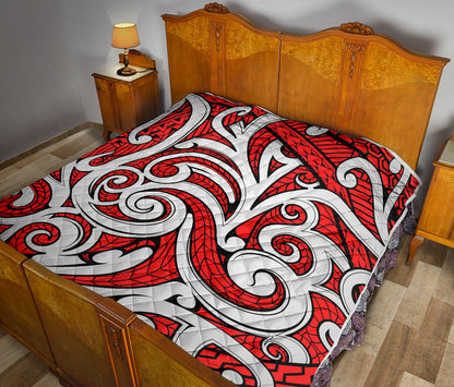 Maori Polynesian Themed Design Print Quilt Bedspread