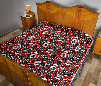 Native North American Themed Print Quilt Bedspread