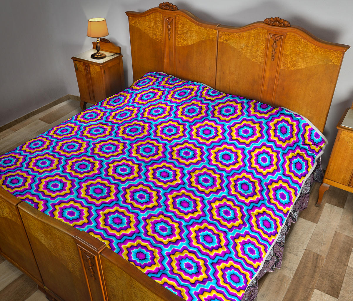 Optical illusion Techno Movement Quilt Bedspread