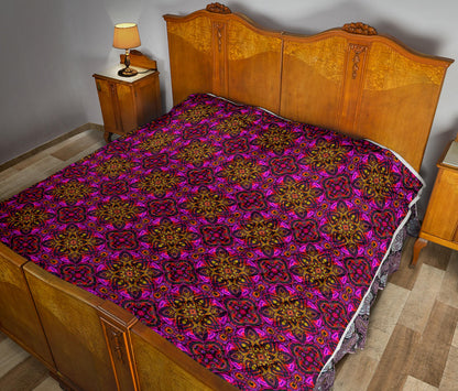 kaleidoscope Abstract Print Design Quilt Bedspread