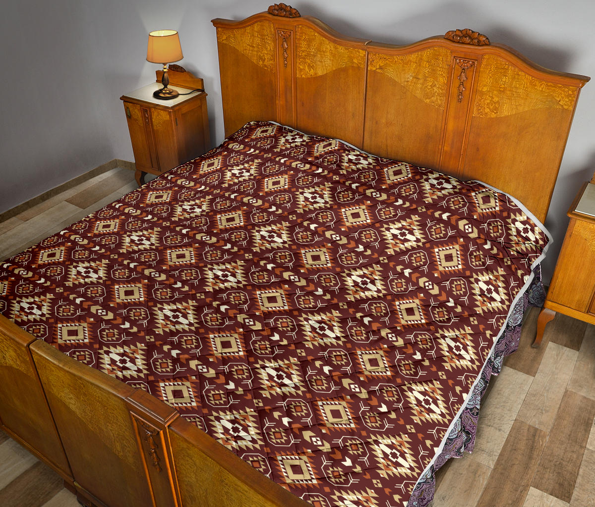Navajo Native Color Print Pattern Quilt Bedspread