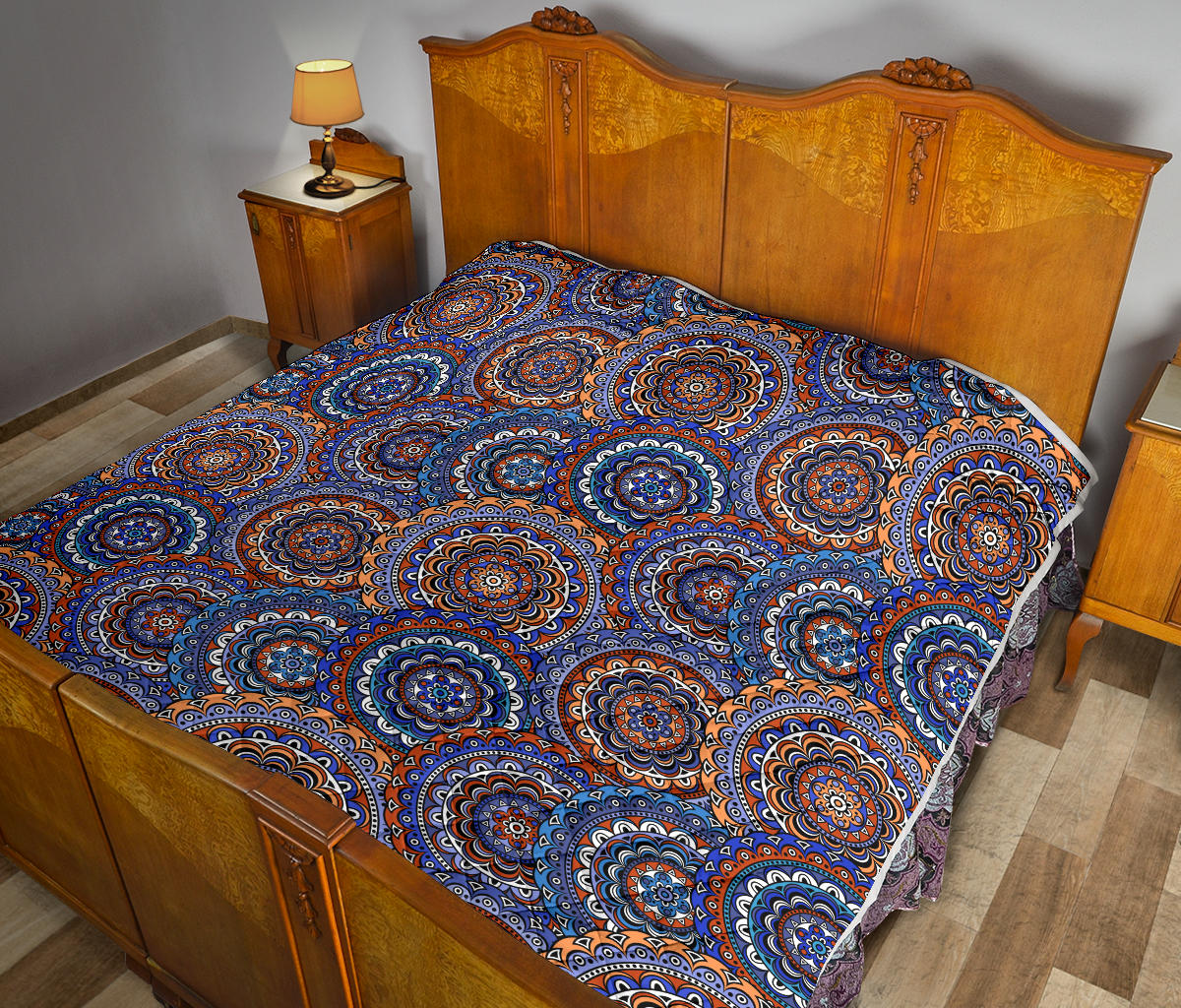 Mandala Boho Chic Design Print Quilt Bedspread