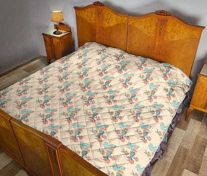 Mermaid Girl With Fish Design Print Quilt Bedspread