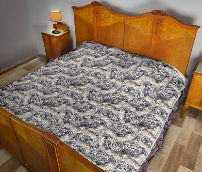 Owl Realistic Themed Design Print Quilt Bedspread