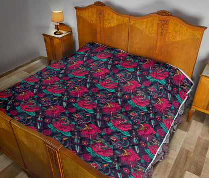 Old School Tattoo Print Quilt Bedspread