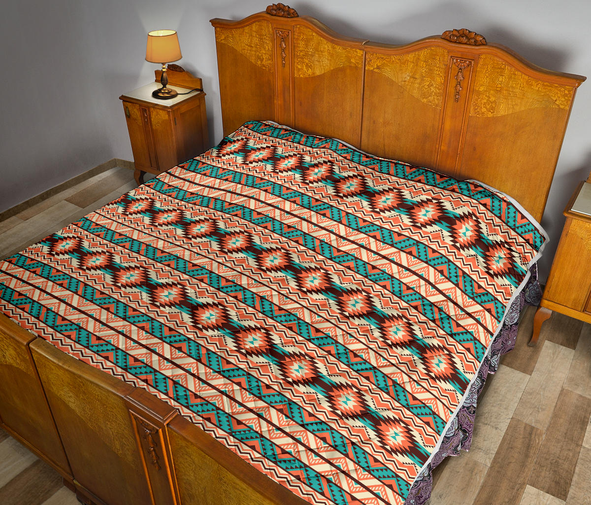 Navajo Western Style Print Pattern Quilt Bedspread