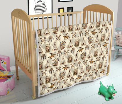 Native Indian Pattern Design Print Quilt Bedspread