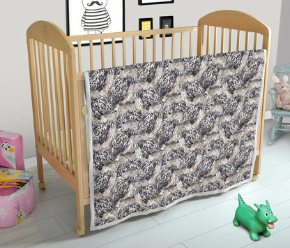 Owl Realistic Themed Design Print Quilt Bedspread