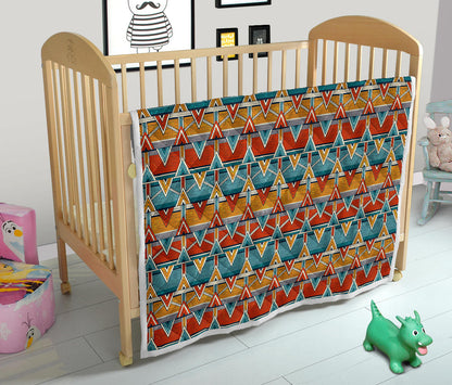 Kente Print African Design Themed Quilt Bedspread