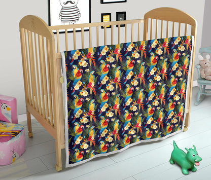 Parrot Themed Design Quilt Bedspread
