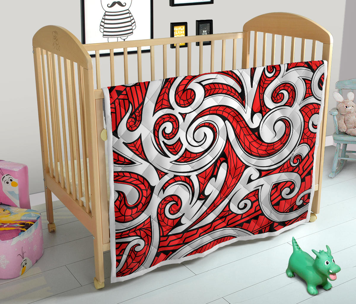 Maori Polynesian Themed Design Print Quilt Bedspread