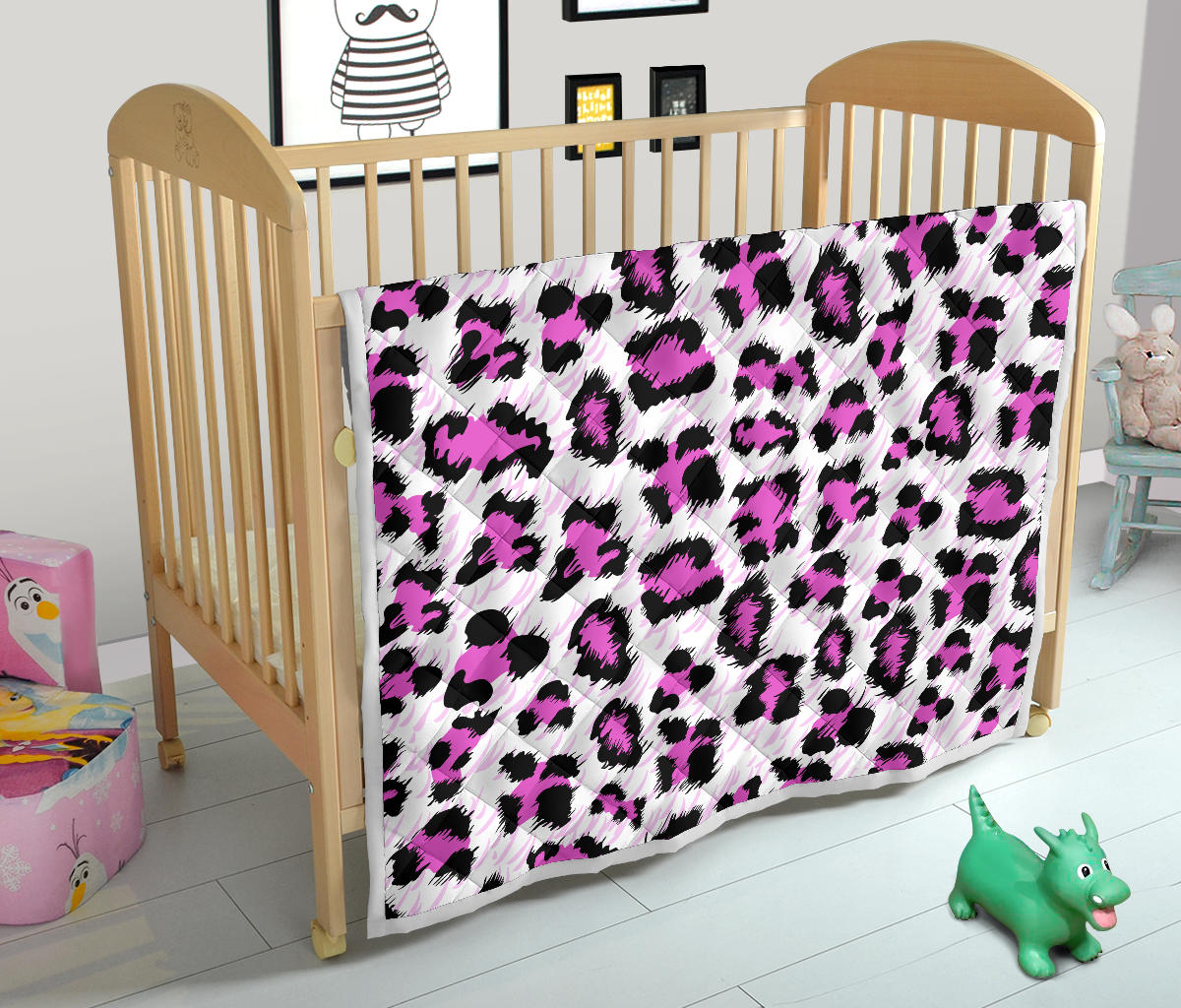 Leopard Pink Skin Print Quilt Bedspread