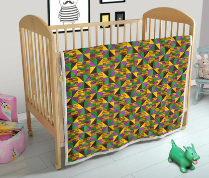 Kente Triangle Design African Print Quilt Bedspread