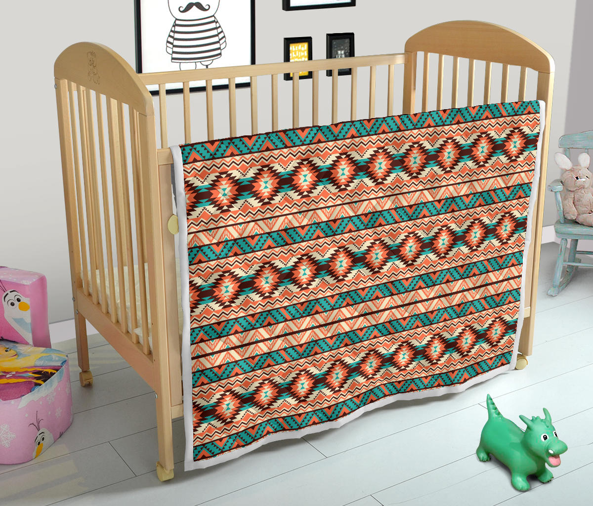 Navajo Western Style Print Pattern Quilt Bedspread