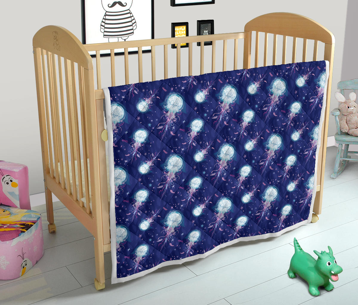 Jellyfish Cute Design Quilt Bedspread