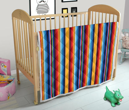 Mexican Blanket Stripe Print Pattern Quilt Bedspread