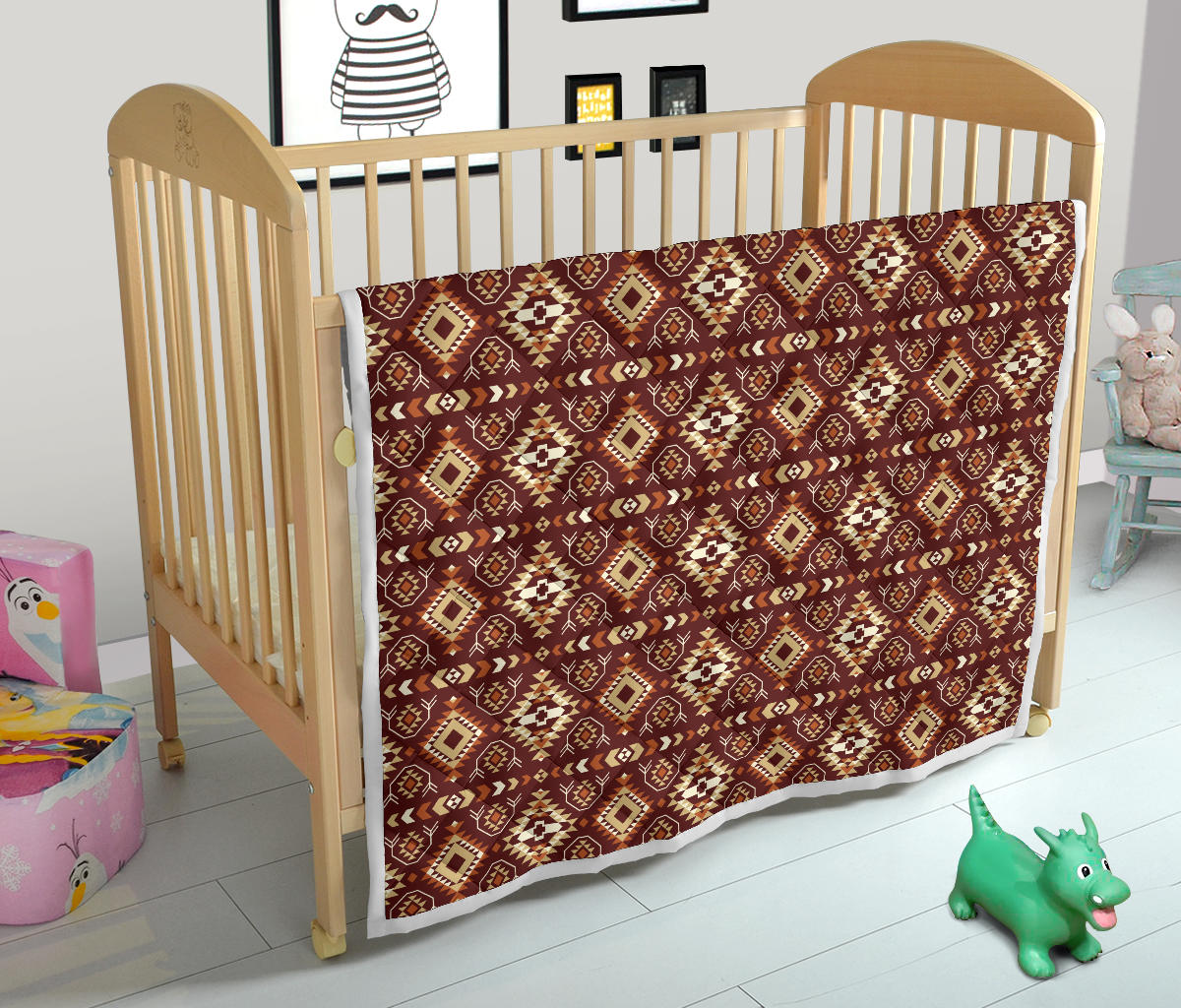 Navajo Native Color Print Pattern Quilt Bedspread